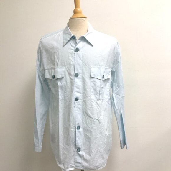 James Perse blue cotton button up shirt jacket shacket 2 M - Picture 1 of 7